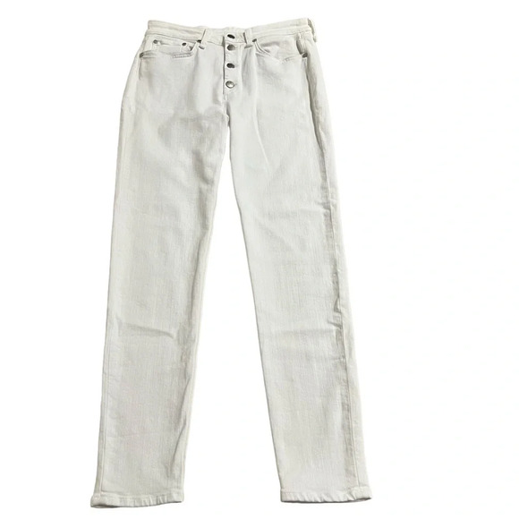 Rag & Bone Nina High Rise Ankle Skinny Button Fly White Stretch Denim NWT Sz 31 - Picture 1 of 15
